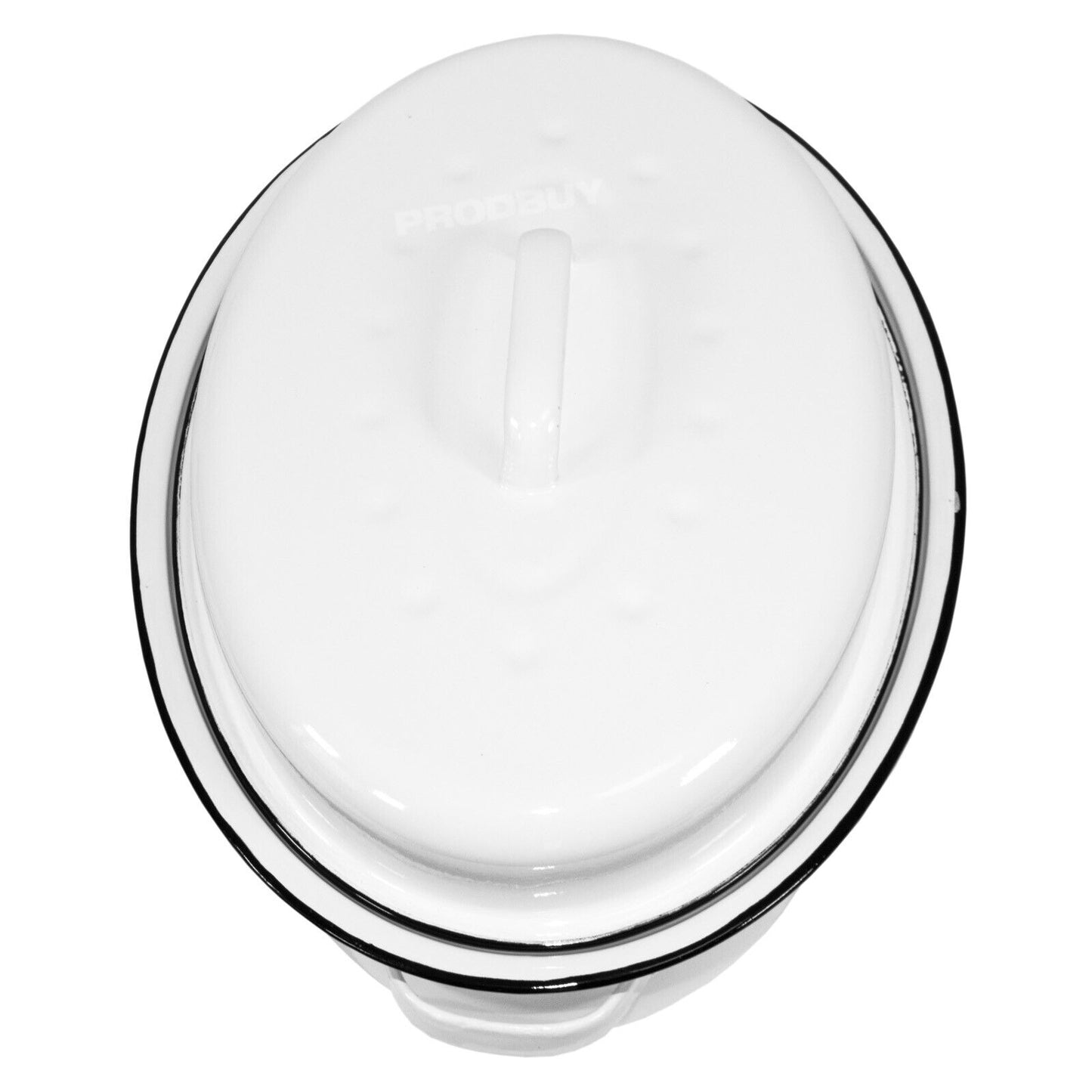 Large White 4.5 Litre Oval Self Basting Enamel Roasting Tin