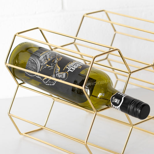 Viners Gold Metal 6 Bottle Wine Rack