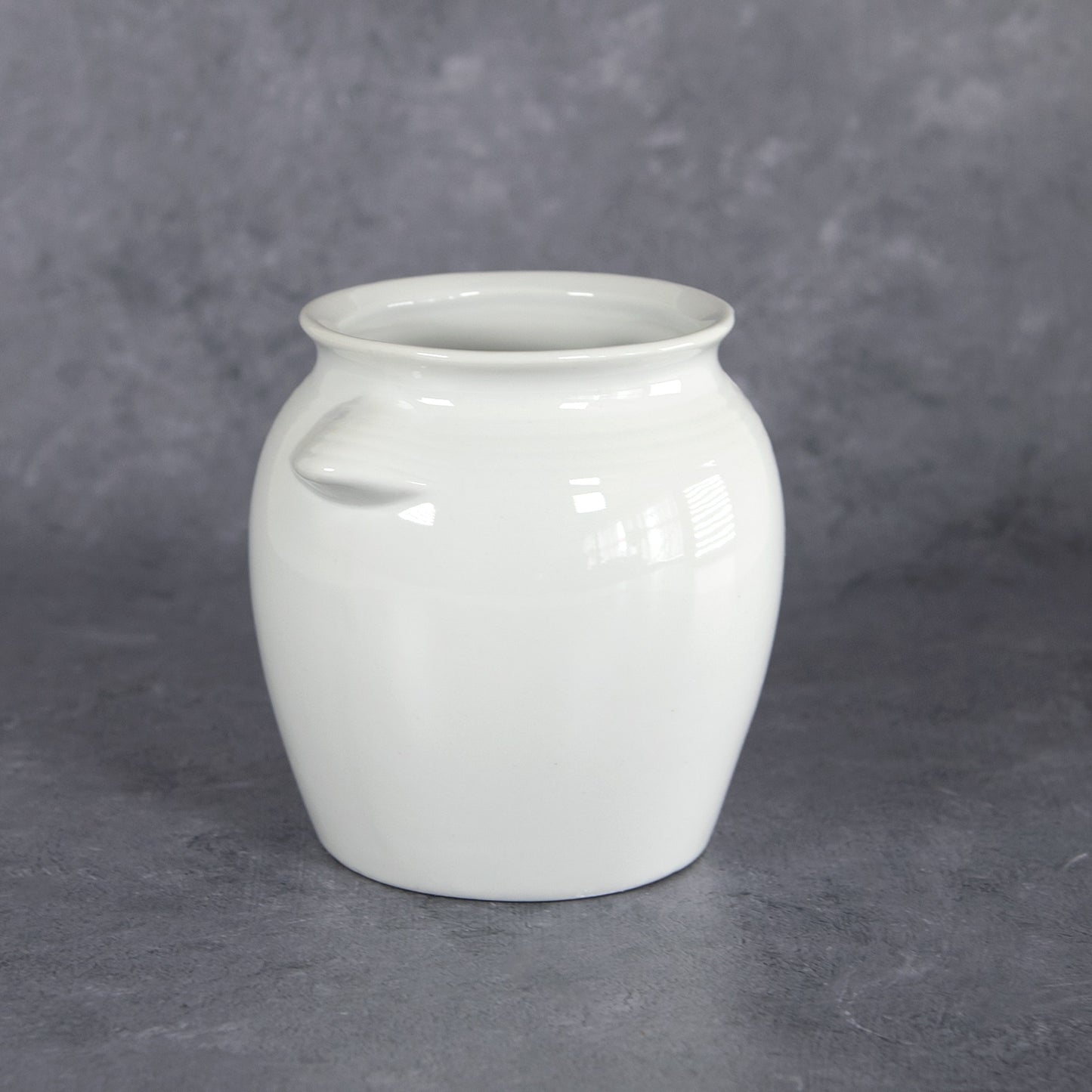 Small White Glazed Ceramic Storage Pot