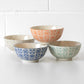 Set of 4 Ceramic Bowls with Vintage Style Pattern
