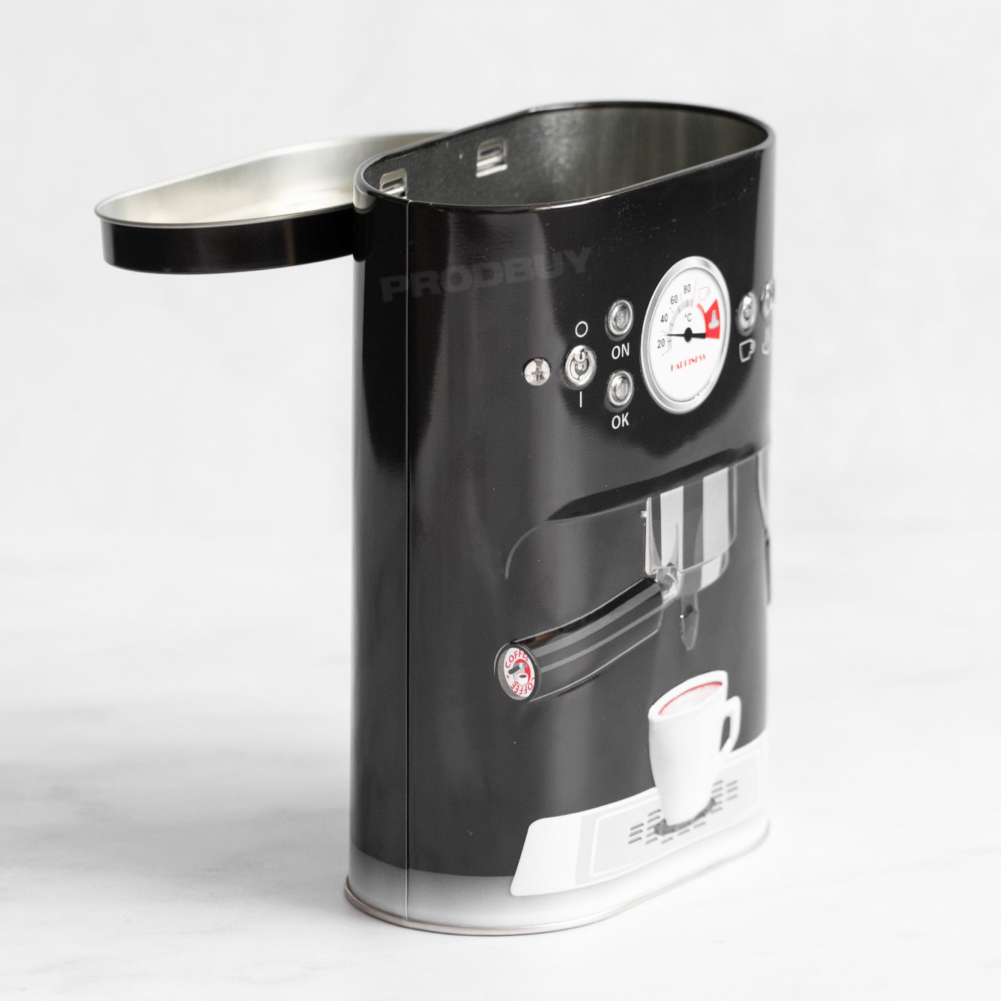 Coffee Machine Shaped Metal Storage Tin