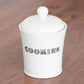 White 1.35 Litre Cookie Jar Ceramic Biscuit Barrel