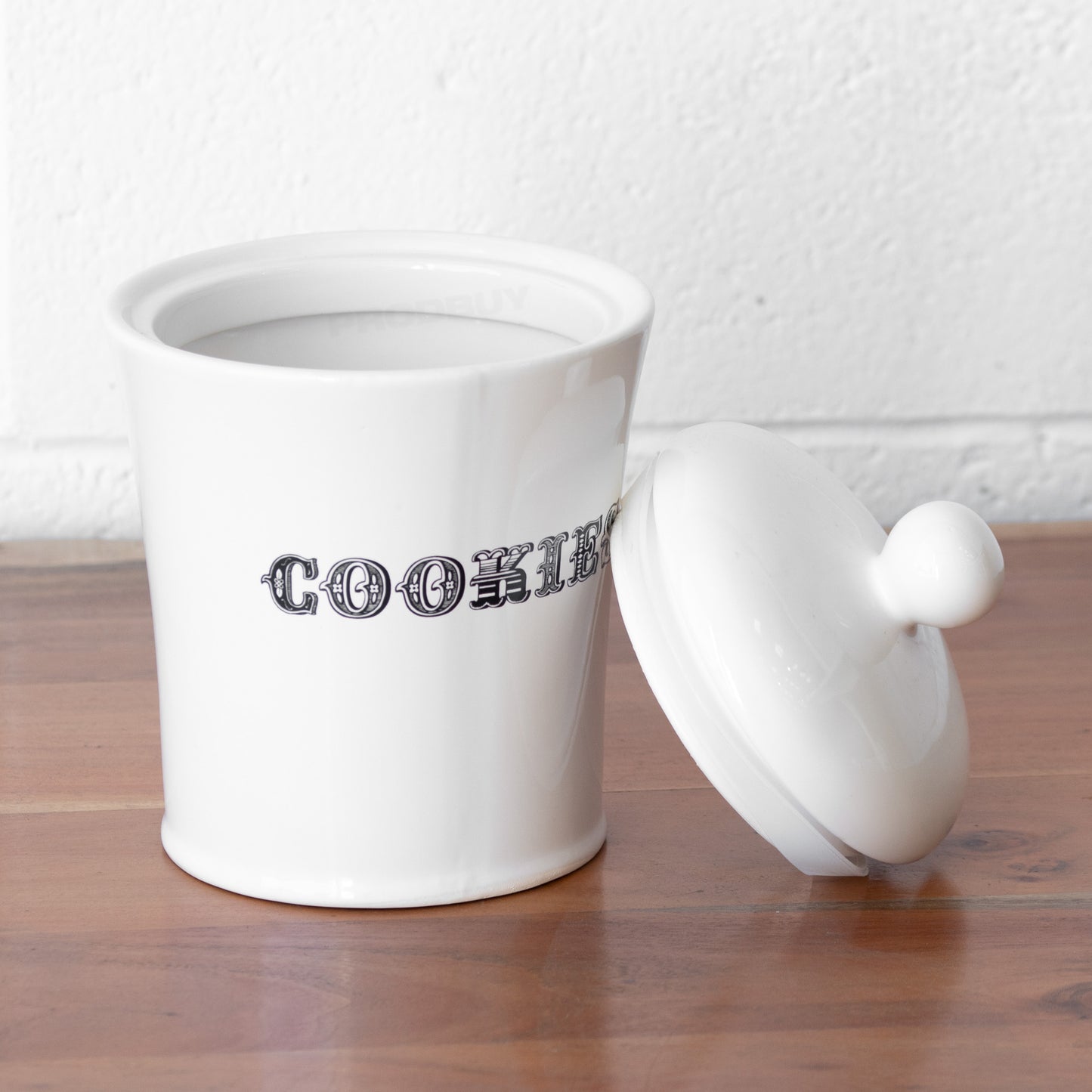 White 1.35 Litre Cookie Jar Ceramic Biscuit Barrel