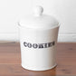 White 1.35 Litre Cookie Jar Ceramic Biscuit Barrel
