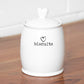 White Heart Ceramic Biscuit Storage Jar