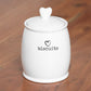 White Heart Ceramic Biscuit Storage Jar