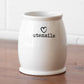 White Heart Ceramic Kitchen Utensil Holder Pot
