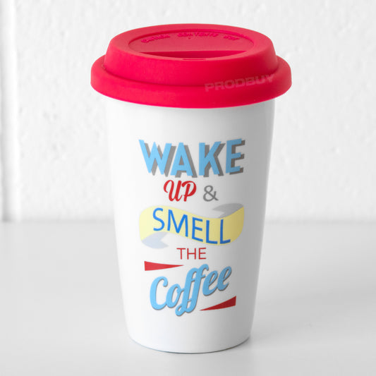 'Wake Up & Smell The Coffee' Insulated Travel Mug