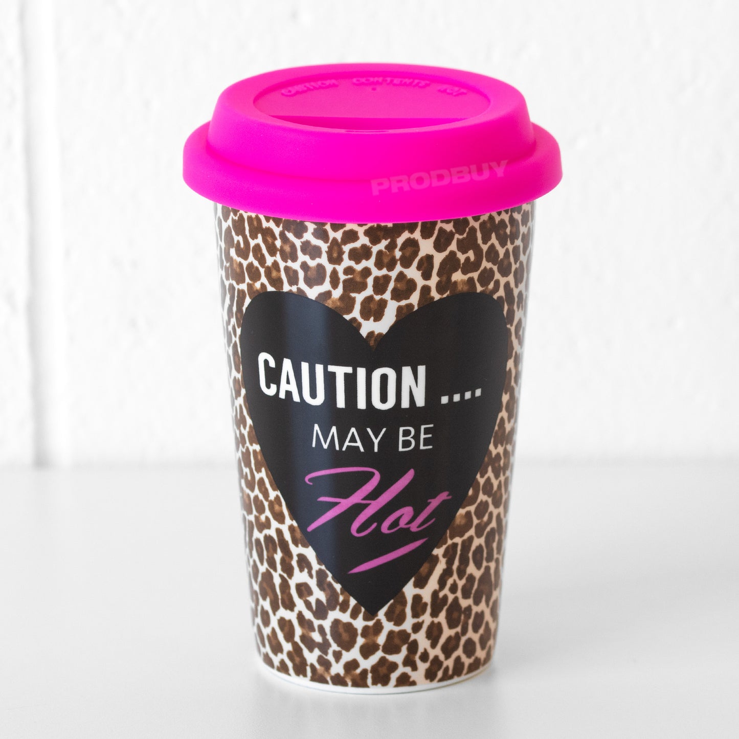 Leopard Print Insulated Ceramic Travel Mug