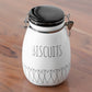 Black & White Heart 'Biscuits' Clip Top Storage Jar