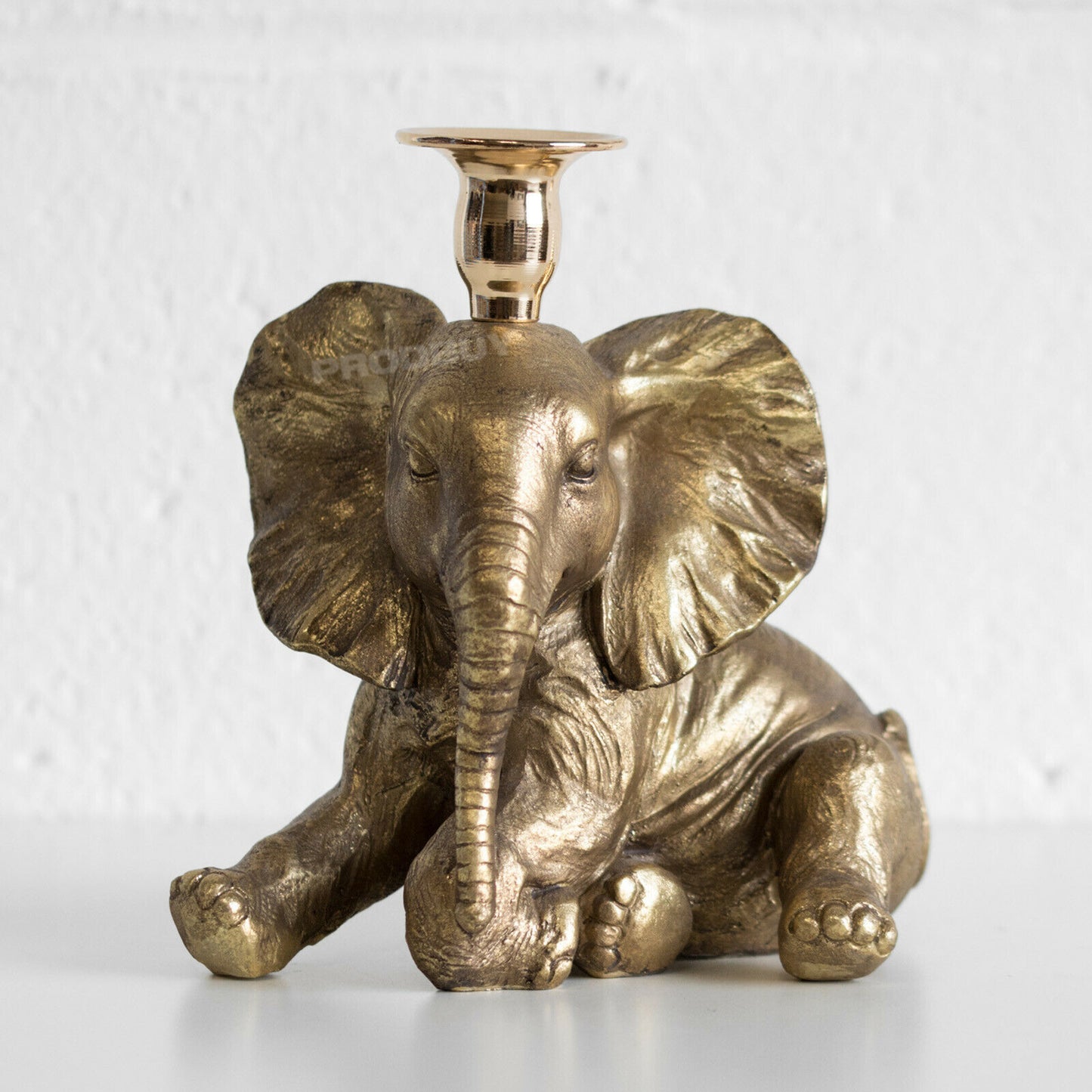 Sitting Elephant 20cm Taper Candlestick