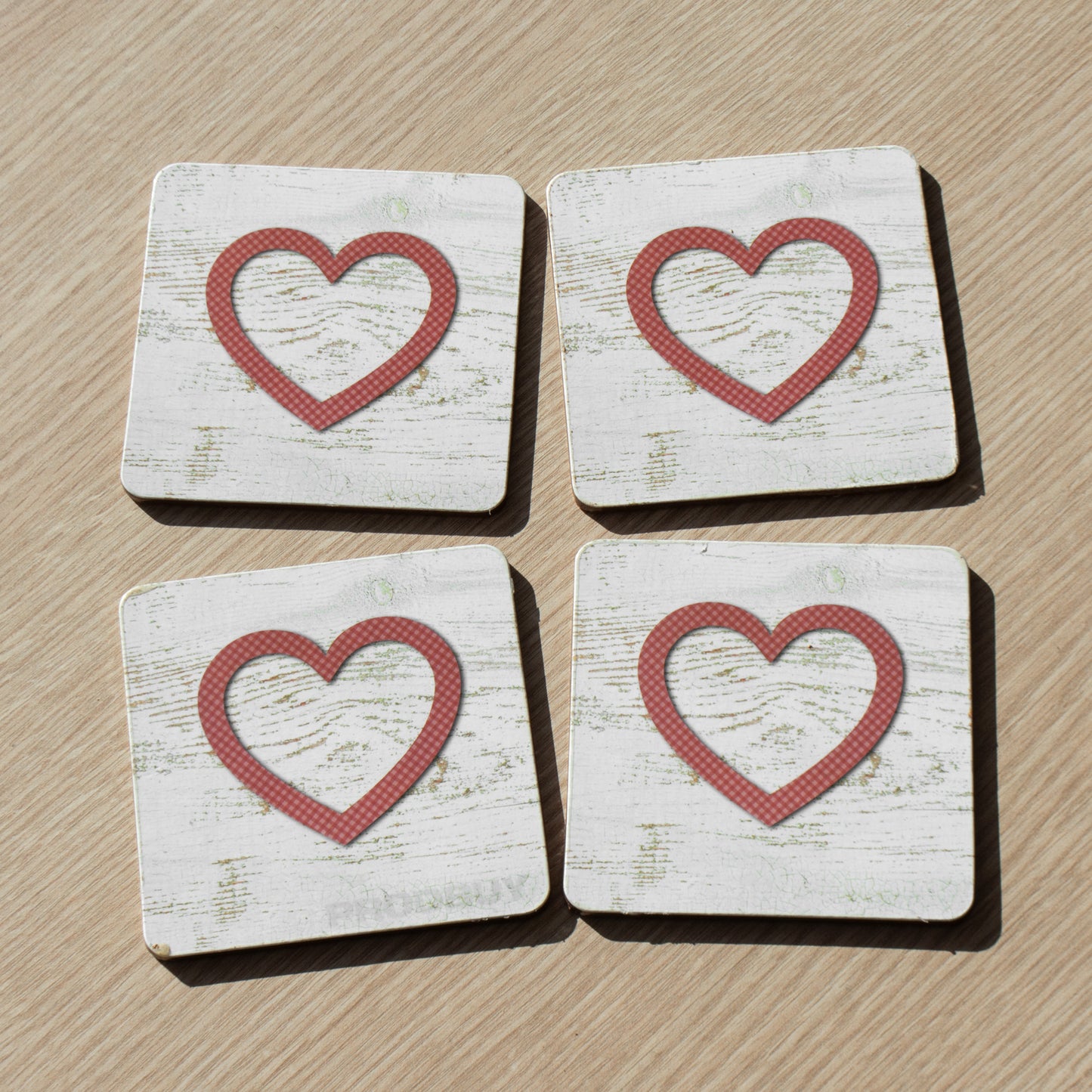 Pack of 4 'Home' Heart Coasters