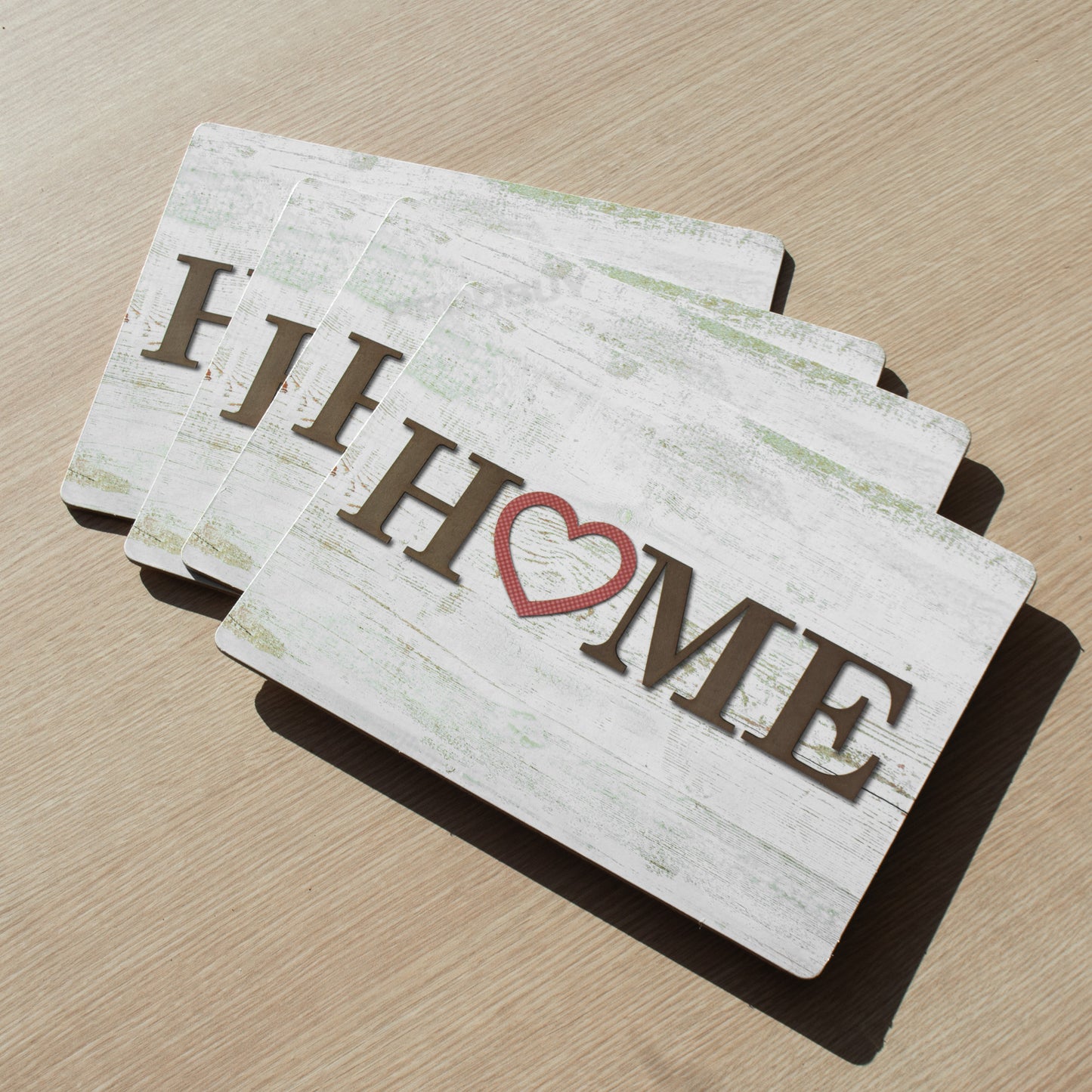 Pack of 4 'Home' Heart Placemats