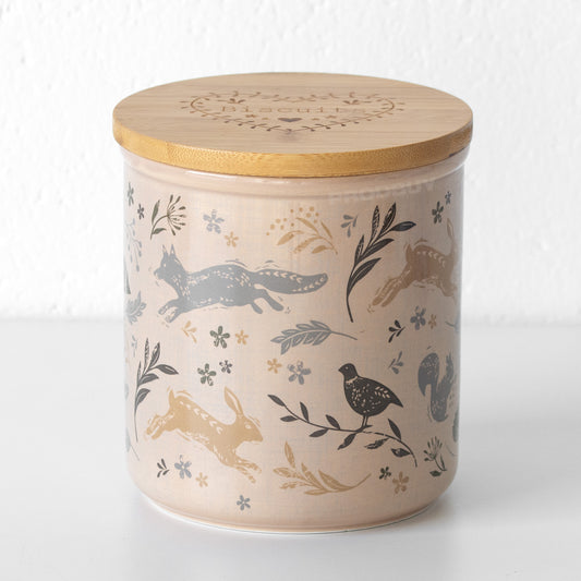 Woodland Animals Ceramic Biscuit Storage Jar