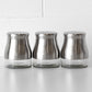 Brushed Stainless Steel & Glass Tea Coffee Sugar Jars Set