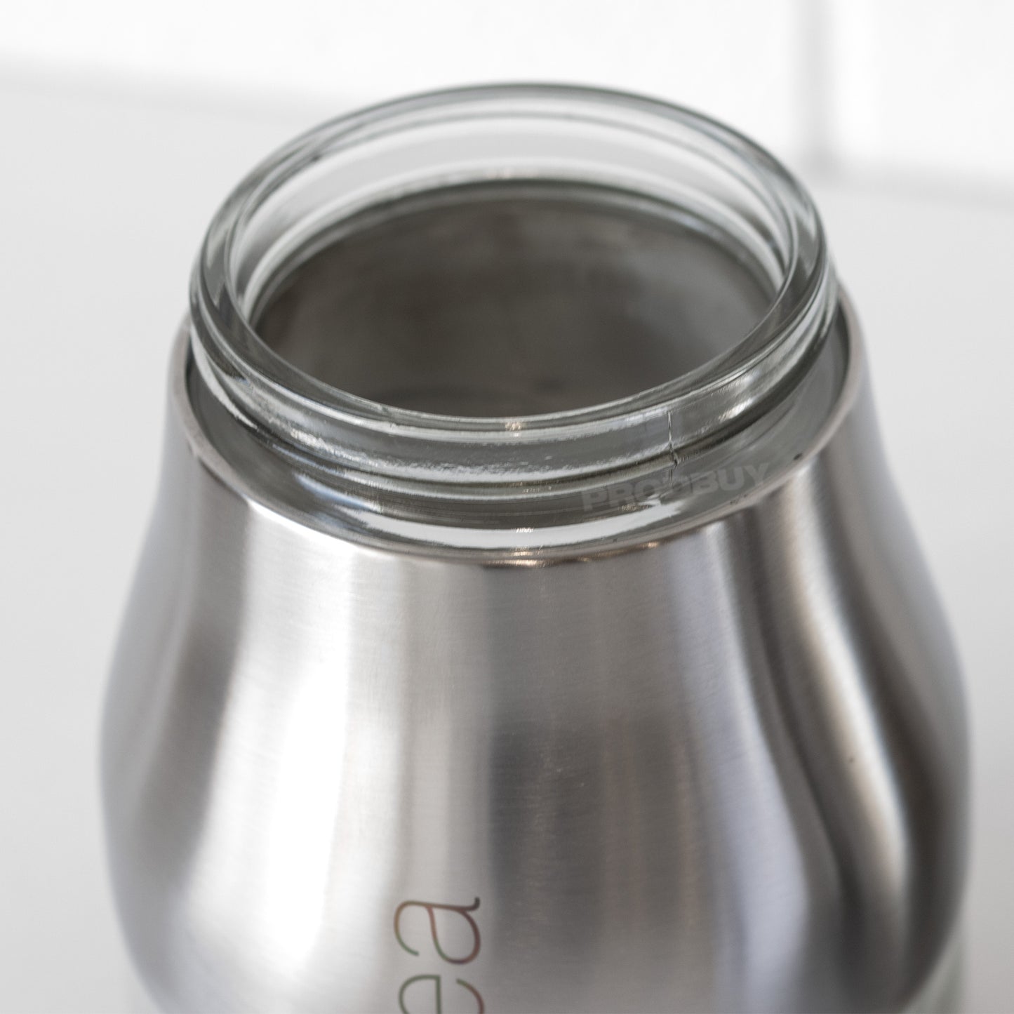 Brushed Stainless Steel & Glass Tea Coffee Sugar Jars Set