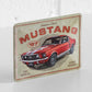 Red Classic Ford Mustang Small 10cm Metal Wall Art Sign