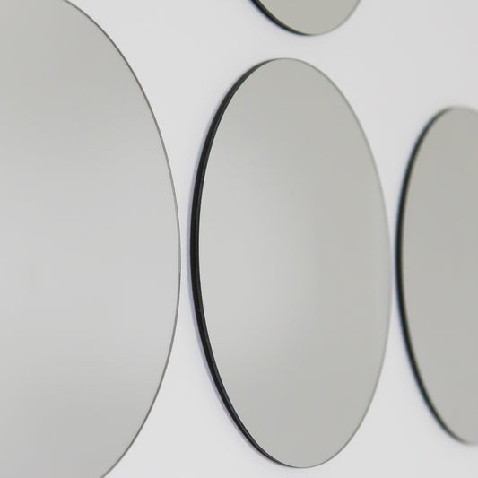 Pack of 5 Round 20cm Wall Mirror Tiles