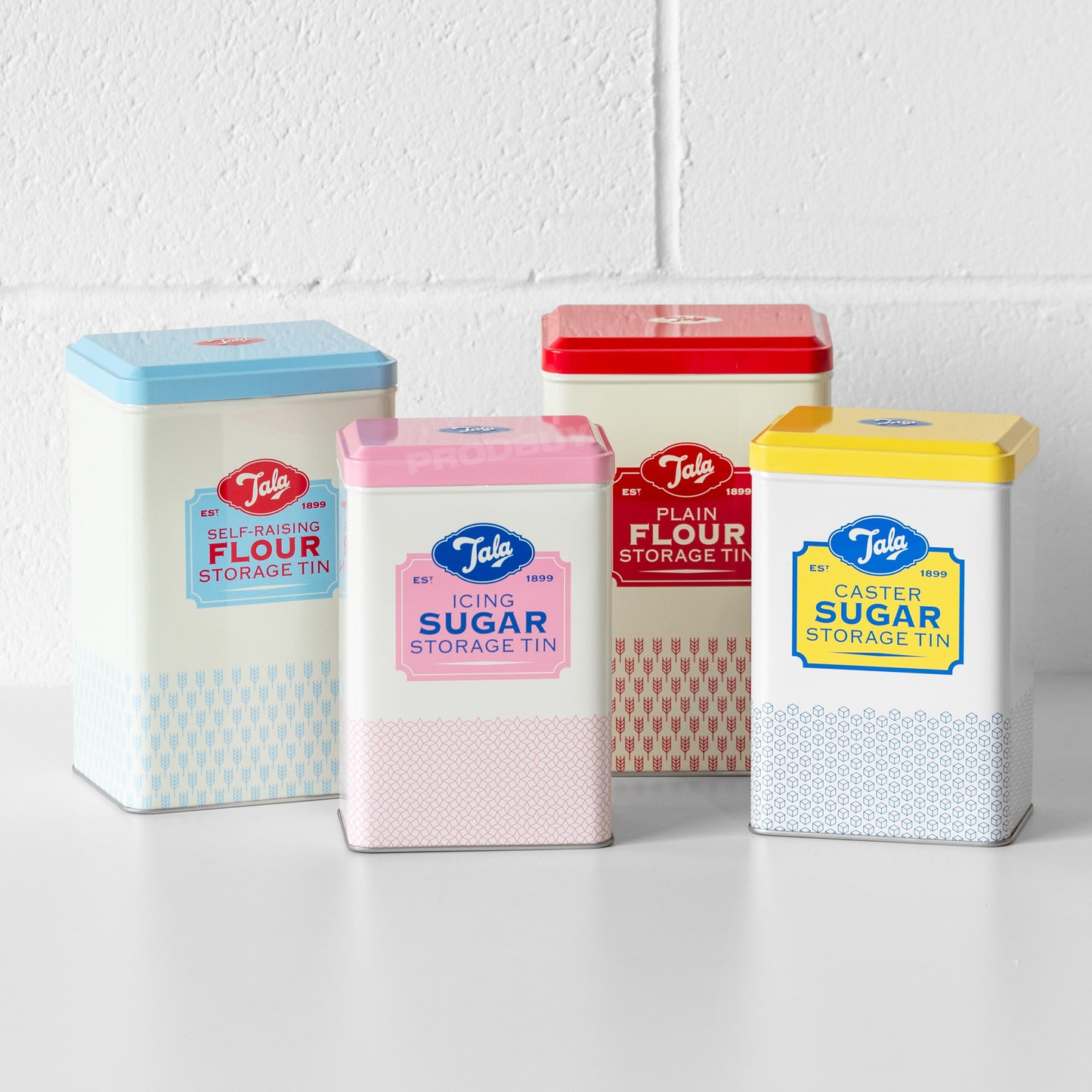 Set of 4 Retro Tala Flour & Sugar Storage Tins
