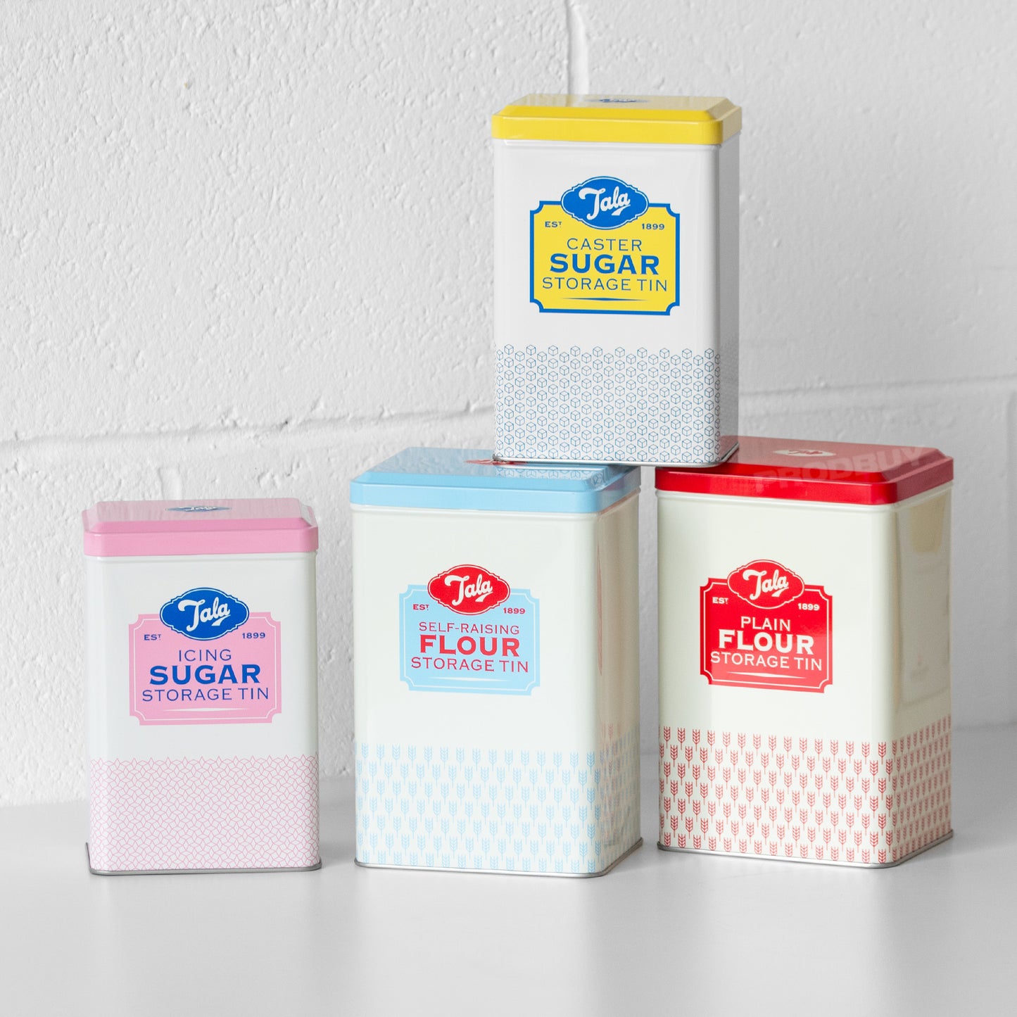 Set of 4 Retro Tala Flour & Sugar Storage Tins
