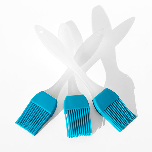 Set of 3 Blue & White Silicone Pastry Brushes