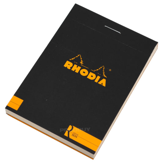 Set of 3 Rhodia A7 Black 'Le R' Notepads with Ivory Colour Lined Pages