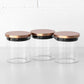 Set of 3 Glass Jars with Copper Lids 500ml
