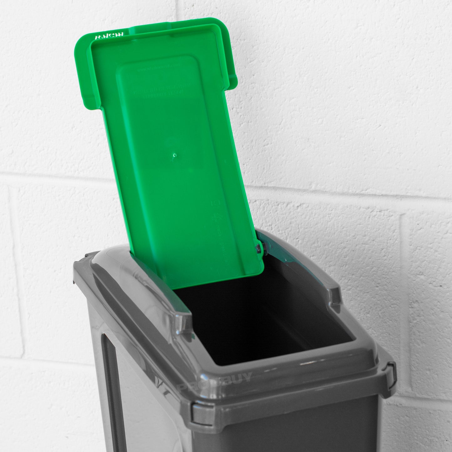 Large 25L Grey & Green Kitchen Recycling Bin