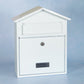 House Shaped White Metal Wall Mounted Letterbox