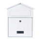 House Shaped White Metal Wall Mounted Letterbox