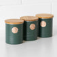 Forest Green Tea Coffee Sugar Storage Tin Set
