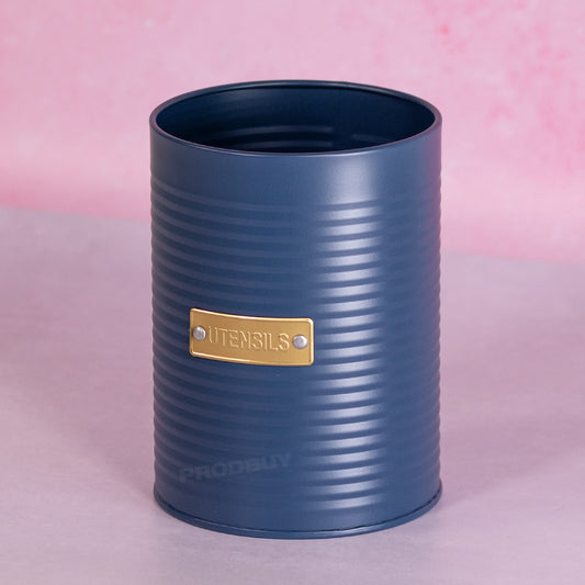 Retro Navy Blue Utensil Storage Pot