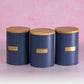 Retro Navy Blue Tea Coffee Sugar Storage Tin Set