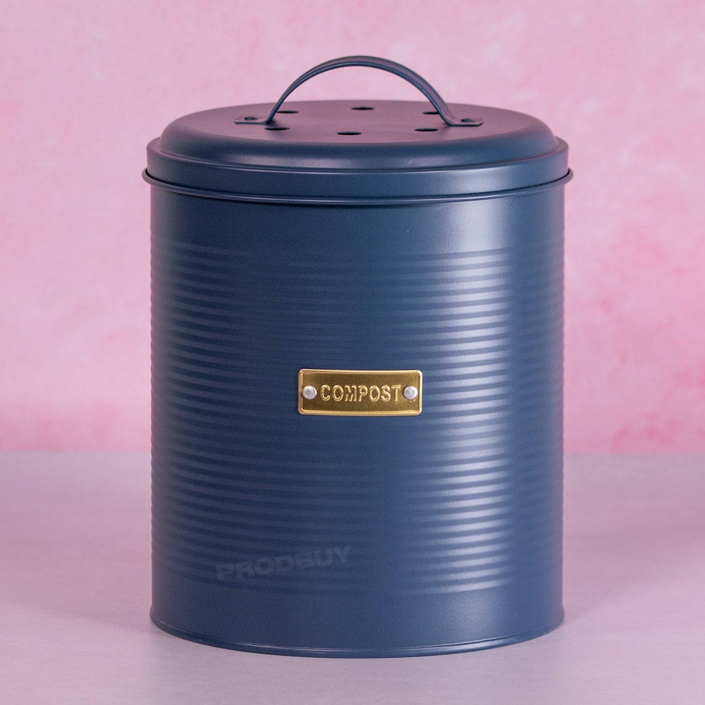 Retro Navy Blue Compost Caddy Food Waste Bin