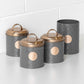Retro 4 pc Rose Gold Copper Tea Coffee Sugar & Utensil Storage Tin Set