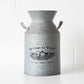 Rustic Metal French 36cm Milk Churn Decorative Vase Plant Pot