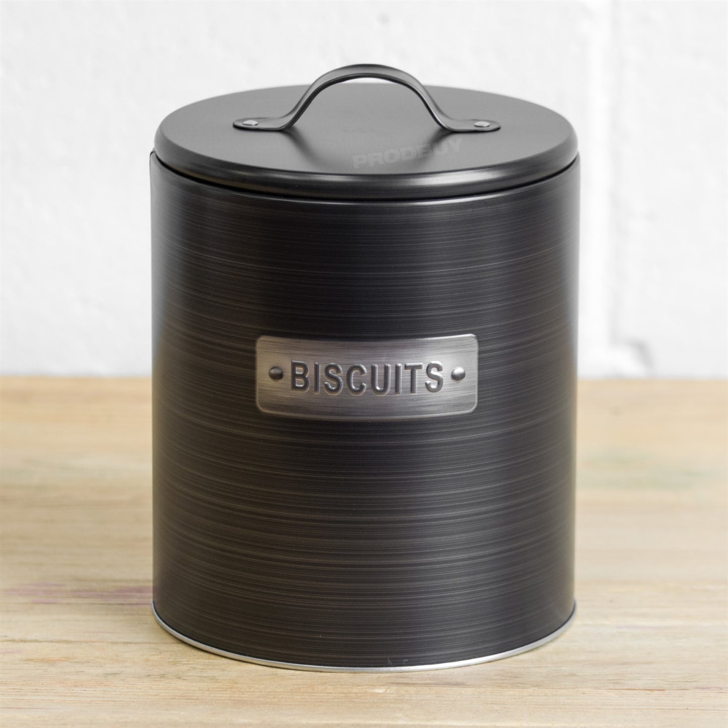 Dark Grey Metal Large 3.8L Biscuit Tin