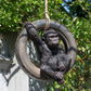 Large Gorilla on Tyre Swing Garden Ornament