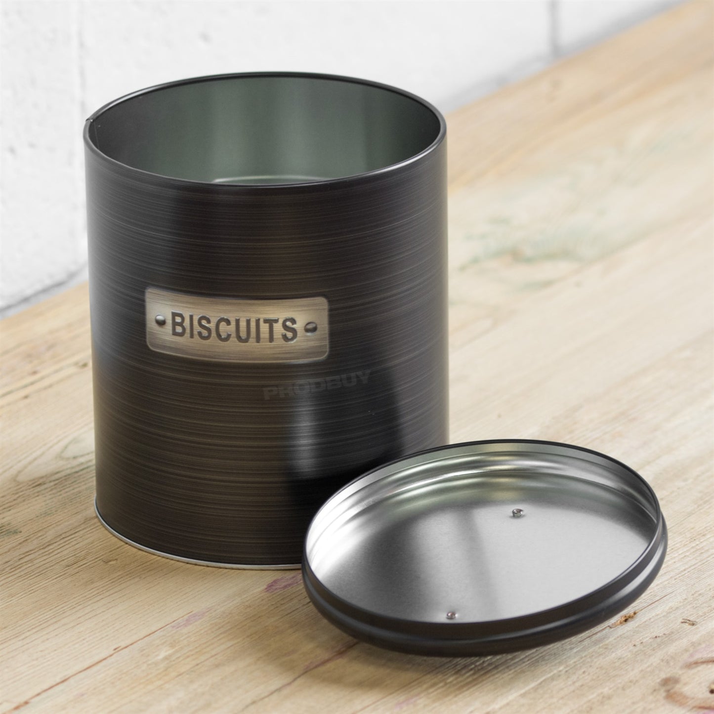 Dark Grey Metal Large 3.8L Biscuit Tin