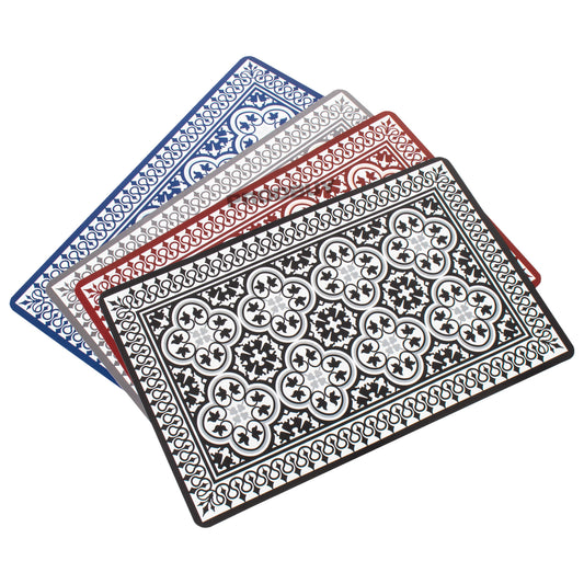 Set of 4 Large Moroccan Tile Mosaic Plastic PVC Placemats