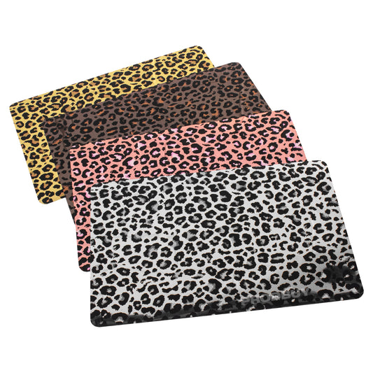 Set of 4 Large Leopard Print Plastic PVC Placemats