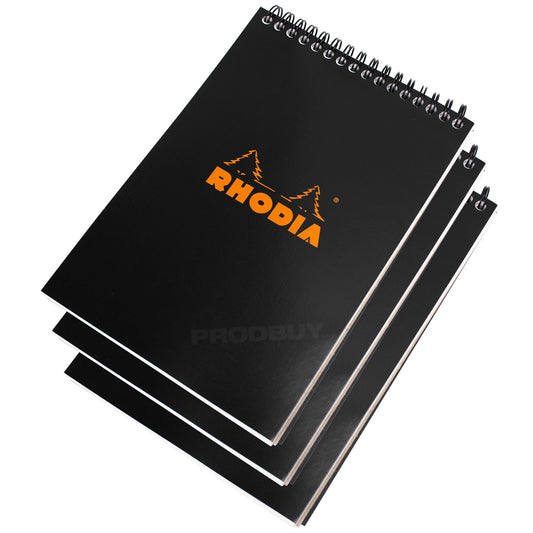 Set of 3 Rhodia A5 Spiral Lined 80 Sheet Flip Notepads