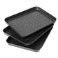 Set of 6 All Purpose Black Plastic Storage Trays