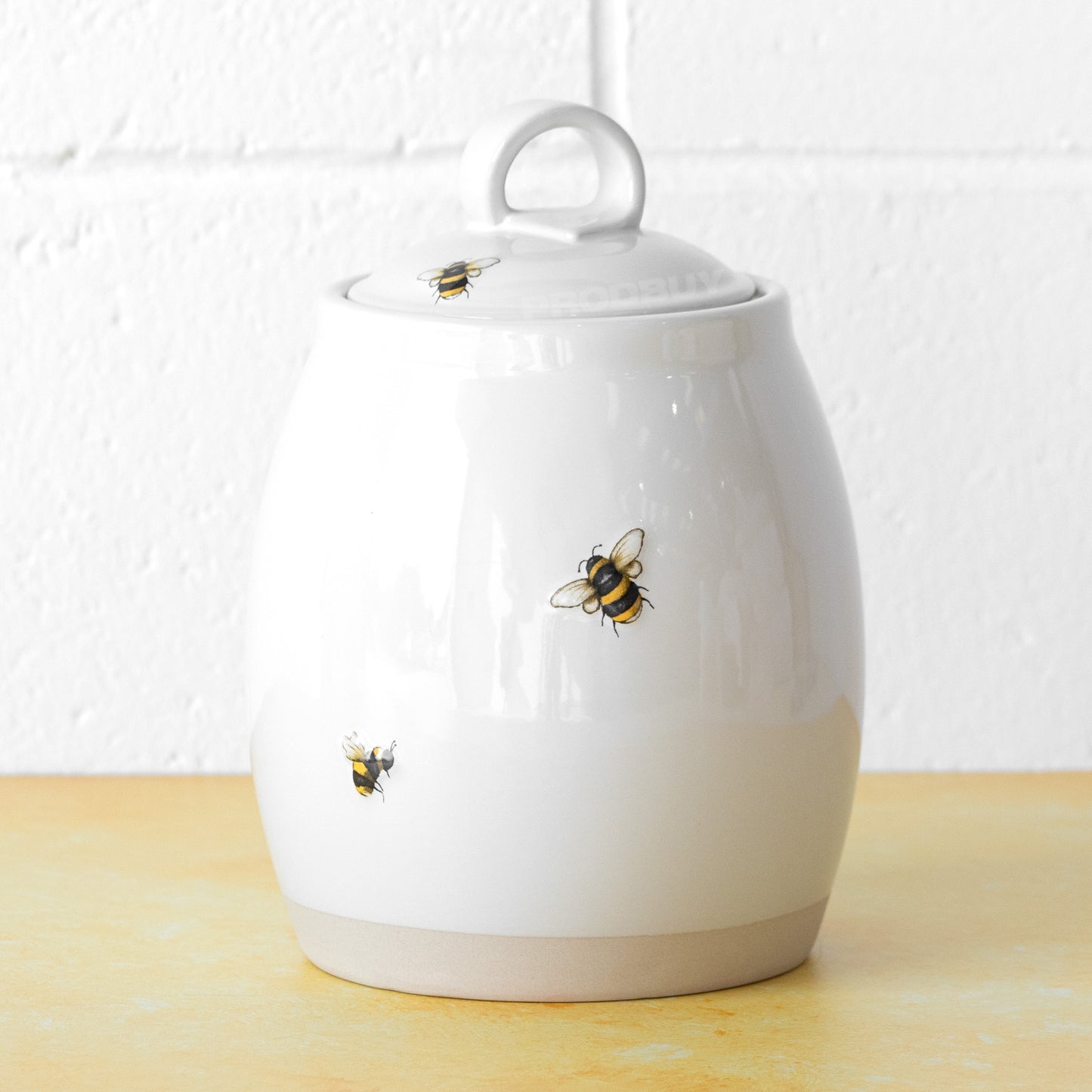 Ceramic Bumblee Bee Biscuit Storage Canister