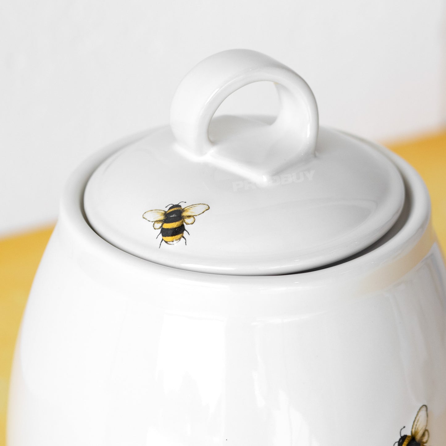 Ceramic Bumblee Bee Biscuit Storage Canister