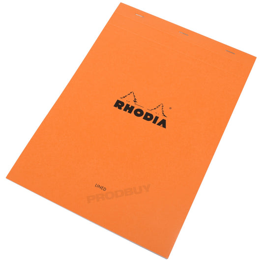 Set of 3 Rhodia A4 Lined Memo Pad Notebooks with Orange Covers
