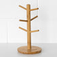 Bamboo Kitchen Roll Holder and 6 Cup Mug Tree Set