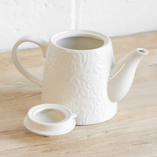 Cream 'In The Forest' 1 Litre Ceramic Teapot