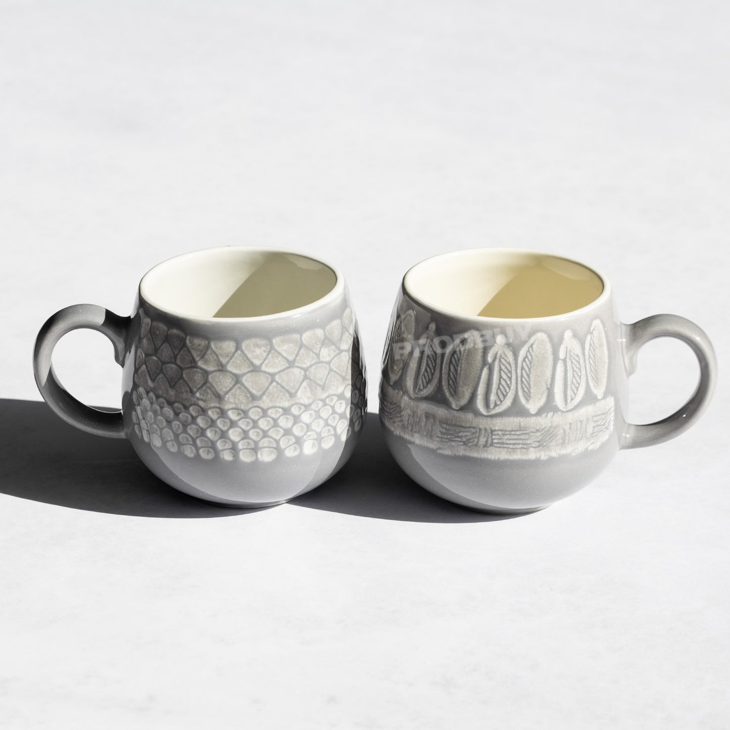 Set of 4 Mason Cash Grey Embossed Mugs 350ml