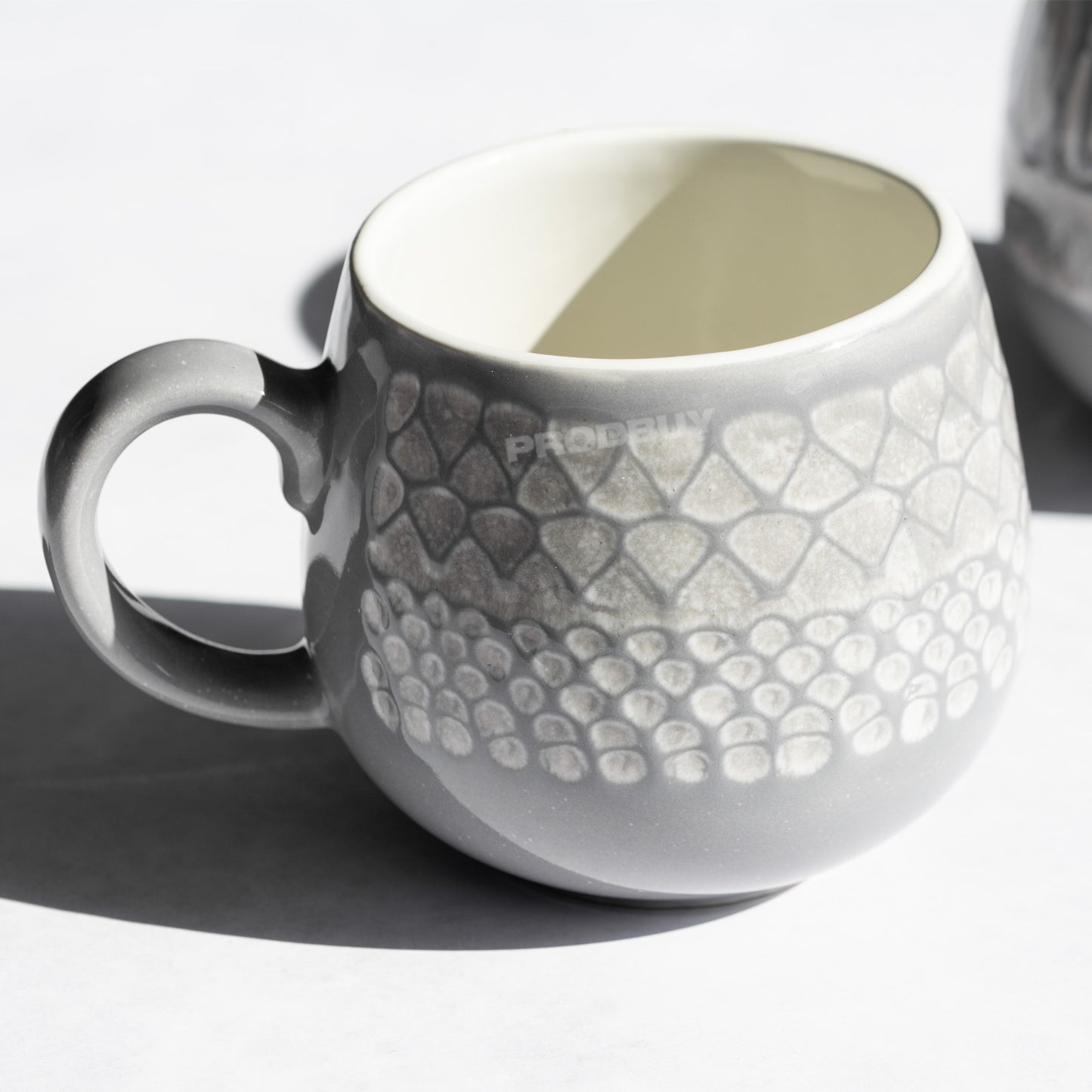 Set of 4 Mason Cash Grey Embossed Mugs 350ml